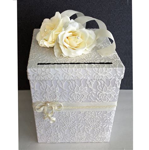 white wedding card box